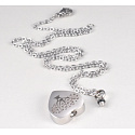 Commemorative urn pendant, Heart, tree of life waterproof, stainless steel 20 x 26 mm