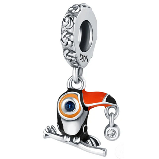Charm Sterling silver 925 Tukan pendant on animal bracelet