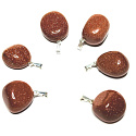 Goldstone gold Trommel pendant 2,2 - 3 cm, 1 piece, stone of ambition