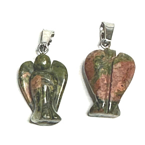 Unakit Angel guardian pendant natural stone hand cut 2 - 2,2 cm, stone of personal growth and visions Unakit Angel guardian pendant natural stone hand cut 2 - 2,2 cm, stone of personal growth and visions