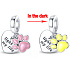 Charm Sterling silver 925 Luminous - Cat, Dog, Bear Paw, 2in1 pet bracelet pendant