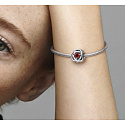 Charm Sterling silver 925 Infinity circle of eternity July red, bead for bracelet