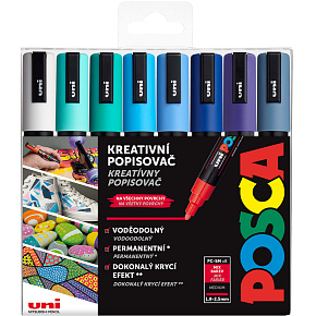 Posca Universal acrylic marker set 1,8 - 2,5 mm Ocean mix marine tones 8 pieces PC-5M