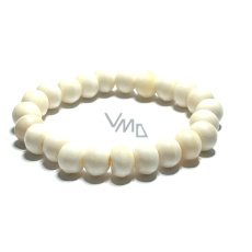 Bone from Yak white Tibetan bracelet elastic natural stone, bead 10 mm / 16 - 17cm, protective item, amulet Bone from Yak white Tibetan bracelet elastic natural stone, bead 10 mm / 16 - 17cm, protective item, amulet