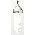 Magnesite / Howlite white pendulum hexagon pendant natural stone 41 x 13 mm, cleansing stone