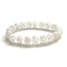 Crystal cracked bracelet elastic natural stone, bead 10 mm / 16-17 cm, stone stones