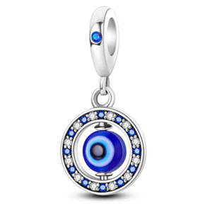 Charm Sterling Silver 925 Blue Eye Protection, Pendant Bracelet Symbol