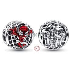 Sterling silver 925 Marvel Spiderman over the city, bracelet bead Sterling silver 925 Marvel Spiderman over the city, bracelet bead