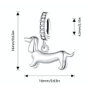 Charm Sterling Silver 925 Dog - Dachshund, animal bracelet pendant