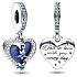 Charm Sterling Silver 925 Heart and Sky Falling Star 2in1, Love Bracelet Pendant