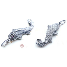 Charm Sterling silver 925 Japanese koi carp, lobster clasp animal bracelet pendant Charm Sterling silver 925 Japanese koi carp, lobster clasp animal bracelet pendant