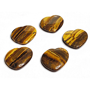 Tiger Eye Hmatka, healing gemstone in the shape of a heart natural stone 3 cm 1 piece, stone of the sun and earth, brings luck and wealth