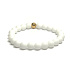 Agate white matte bracelet elastic natural stone, bead 8 mm / 16-17cm, provides peace and tranquility