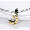 Sterling silver 925 Cat on the moon - the playful nature of a feline companion, pet bracelet pendant