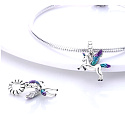 Charm Sterling silver 925 Pegasus, Unicorn flying, animal bracelet pendant