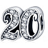 Charm Sterling silver 925, 20 anniversary, bead on bracelet
