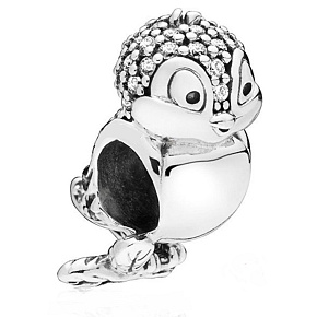 Charm Sterling silver 925 Disney Snow White bird, bead for bracelet, animal