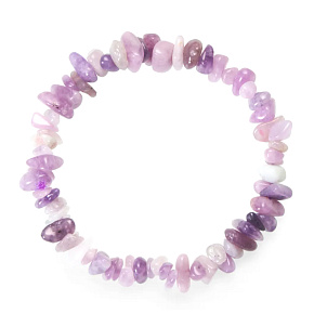 Lepidolite bracelet elastic chopped natural stone 19 cm, amulet of athletes Lepidolite bracelet elastic chopped natural stone 19 cm, amulet of athletes