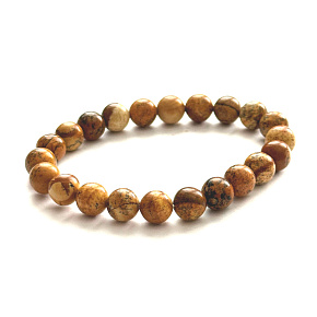 Picture Jasper elastic bracelet natural stone, 8 mm bead / 16 - 17 cm, stone of positive energy