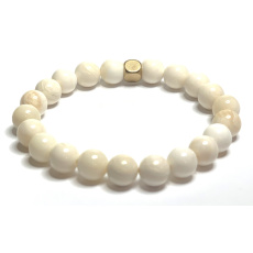 Ivory elastic bracelet made of natural ivory, ball 8 mm / 16 - 17 cm