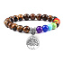 Chakra bracelet Tree of Life + Wood, healing, elastic, ball 8 mm / 16-17 cm