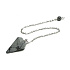 Obsidian cloud pendulum natural stone 2,5 cm + 18 cm chain with bead, rescue stone