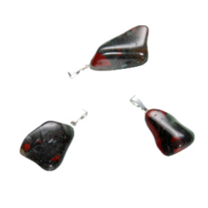 Heliotrope / Bloodstone JAR Tumbler pendant natural stone S, approx. 2 cm, stone of courage