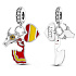 Charm Sterling Silver 925 Spain Flag Heart - Bullfighting, Flamenco, I Love Spain 3-in-1 Pendant for Travel Bracelet