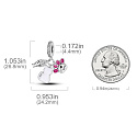 Sterling silver 925 Cat, paw, fish - meow, 3in1 pendant for pet bracelet