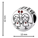 Sterling silver 925 Family friendship - sisters, bead for bracelet family