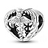 Charm Sterling Silver 925 Graduation - Aesculapius staff - emblem of doctors and pharmacists, graduate bead heart on bracelet job