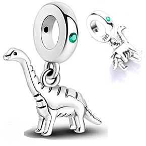 Sterling silver 925 Dinosaur Brachiosaurus, animal bracelet pendant