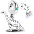 Sterling silver 925 Dinosaur Brachiosaurus, animal bracelet pendant