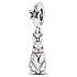 Charm Sterling silver 925 Rabbit with pink nose, animal bracelet pendant