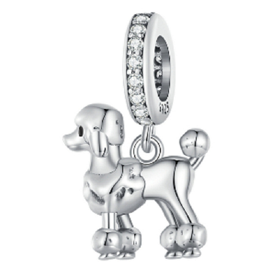 Charm Sterling Silver 925 Dog - Poodle, Animal Bracelet Pendant