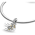 Charm Sterling silver 925 Heart and tree of life 2in1, pendant on bracelet family