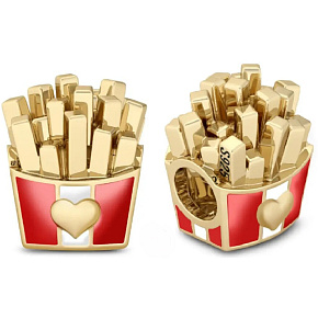 Charm Sterling silver 925 Fries, bead on bracelet, food Charm Sterling silver 925 Fries, bead on bracelet, food