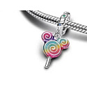Charm Sterling silver 925 Disney Mickey/Minnie Mouse Lolly Head, movie bracelet pendant