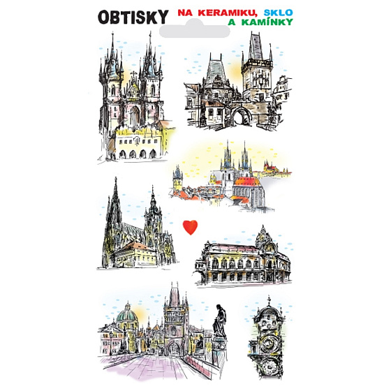 Arch Decals for glass, ceramics and rhinestones - Tyn Church, 9,5 x 17 cm