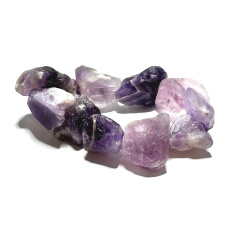 Amethyst bracelet elastic natural, raw stone 2 - 2.5 cm, AA quality, stone of kings and bishops