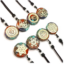 Orgonite amulet, Eye of Horn, energy generator, natural stone (7 chakras) + epoxy resin + rope 22 g