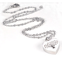 Commemorative urn pendant, Heart, tree of life waterproof, stainless steel 20 x 26 mm
