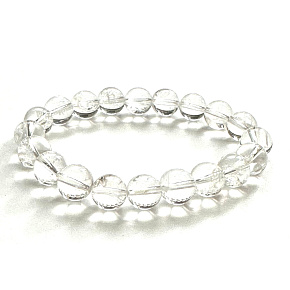 Azeztulite crystal bracelet elastic natural stone, bead 10 - 10,8 mm / 16 - 17 cm, high frequency energy