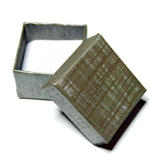 Krabička karton s houbičkou na šperky šedá 4 x 4 x 2,5 cm