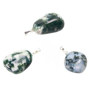 Agate tree Trommel pendant natural stone, 2,2-3 cm, 1 piece