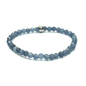 Sapphire facet bracelet elastic natural stone, ball 4 mm / 16 - 17 cm, stone of wisdom, truth and intuition Sapphire facet bracelet elastic natural stone, ball 4 mm / 16 - 17 cm, stone of wisdom, truth and intuition