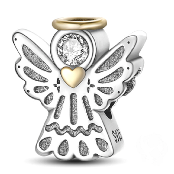 Sterling silver 925 Angel, bead on bracelet symbol