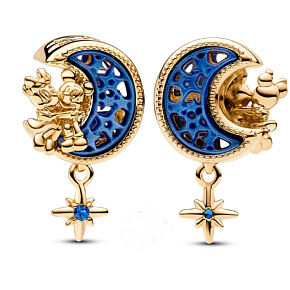 Charm Sterling silver 925 Disney Moon with Mickey & Minnie, bead on bracelet movie