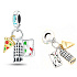 Charm Sterling silver 925 Italy Pisa, travel bracelet pendant
