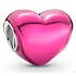 Charm Sterling silver 925 Metallic pink heart bead bracelet, love